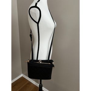 Mellow World quilted faux black leather crossbody
